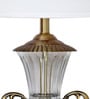 Novara White Fabric Shade Table Lamp With Brass Base