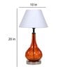 White Fabric Shade Table Lamp With Orange Base