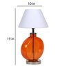 White Fabric Shade Table Lamp With Orange Base