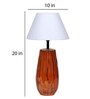 White Fabric Shade Table Lamp With Orange Base