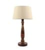 White Fabric Shade Table Lamp with Pink and Brown Base
