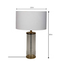 White Fabric Shade Table Lamp with Transparent Base