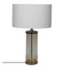 White Fabric Shade Table Lamp with Transparent Base