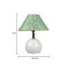 White Fabric Shade Table Lamp With White Base