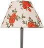 White Fabric Shade Table Lamp With White Base