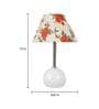 White Fabric Shade Table Lamp With White Base