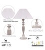 Fizz White Fabric Shade Night Lamp With Metal Base