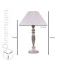 Fizz White Fabric Shade Night Lamp With Metal Base