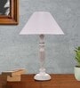 Fizz White Fabric Shade Night Lamp With Metal Base