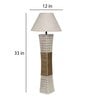 White Fabric Shade Table Lamp With White Base