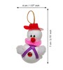 White Fabric Snowman Hanging (Set of 6)