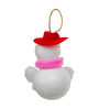 White Fabric Snowman Hanging (Set of 6)