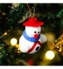 White Fabric Snowman Hanging (Set of 6)