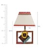 White Fabric Shade Table Lamp with Brown Base