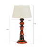 White Fabric Shade Table Lamp With Brown Base