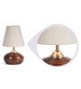 Elvis White Fabric Shade Night Lamp With Teracotta Base