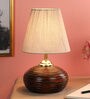 Elvis White Fabric Shade Night Lamp With Teracotta Base
