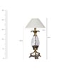 White Fabric Shade Table Lamp With Brown Base