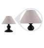 Beige Fabric Shade Table Lamp with Black Base
