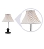 Alper White Fabric Shade Night Lamp With Metal Base