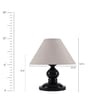 Beige Fabric Shade Table Lamp with Black Base