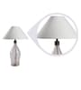 Catania White Fabric Shade Night Lamp With Glass Base