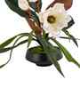 White Faux Leather Magnolia Serenade Arrangement Pot With Flower
