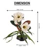 White Faux Leather Magnolia Serenade Arrangement Pot With Flower