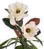 White Faux Leather Magnolia Serenade Arrangement Pot With Flower