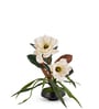 White Faux Leather Magnolia Serenade Arrangement Pot With Flower