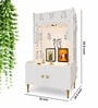 White Finish Ek-onkar Holy Symbol Floor Temple with Spacious Wooden Shelf & Inbuilt Focus Light