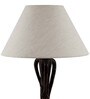 Naeva White Metal and Fabric Shade Night Lamp With Metal Base