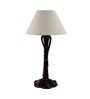 Naeva White Metal and Fabric Shade Night Lamp With Metal Base