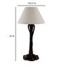 Naeva White Metal and Fabric Shade Night Lamp With Metal Base