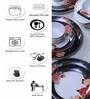 Floral 40 Pcs Black & White Melamine Dinnerware Set