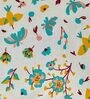 White Floral 144 TC Cotton Blend Queen Sized Bed Sheets with 2 Pillow Covers