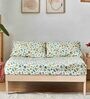 White Floral 144 TC Cotton Blend Queen Sized Bed Sheets with 2 Pillow Covers