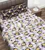 White Floral 144 TC Cotton 4 Pieces Bedding Set Evan Marigold Collection