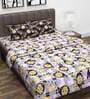 White Floral 144 TC Cotton 4 Pieces Bedding Set Evan Marigold Collection