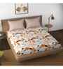 White Floral 144 TC Microfiber Queen Sized Bedsheet Bedsheet 2 Pillow Heaven Collection