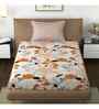 White Floral 144 TC Microfiber Single Bed Sheet Bedsheet 1 Pillow Heaven Collection