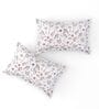 White Floral 180 TC Cotton King Bedhseet 2 pillow covers