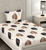 White Floral 180 TC Microfiber Single Bedsheet With 1 Pillow Cover