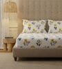 White Floral 200 TC Cotton Double Bedsheet with 2 Pillow Covers