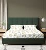 White Floral 200 TC Cotton King Sized Bedsheet with 2 Pillow Covers