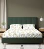 White Floral 200 TC Cotton Single Bedsheet with 1 Pillow Cover
