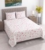 Pink Floral 210 TC Queen Bedsheet with 2 Pillow Covers Luxury Series Collection