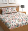 Pink Floral 210 TC Microfiber King Sized Bedsheet with 2 Pillow Covers Supreme Collection