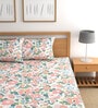 Pink Floral 210 TC Microfiber King Sized Bedsheet with 2 Pillow Covers Supreme Collection