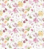 White Floral 220 Tc Cotton Super King Bedsheet With 2 Pillow Covers